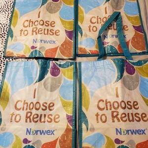 FOUR New Norwex Reusable Grocery Bag w/Bac…